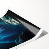 Rolled landscape print showcasing intricate cave formations in earthy tones, elegantly packaged in a durable cardboard tube for safe shipping and display. Ideal for nature enthusiasts and art collectors.