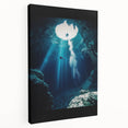 Stretched canvas artwork showcasing a breathtaking side view of a cave landscape, emphasizing rich earthy tones and intricate details, perfect for home decor.