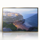 Framed acrylic artwork showcasing a stunning landscape of cliffs with golden accents, perfect for adding elegance to any room decor. This piece captures natural beauty and sophistication in a modern setting.