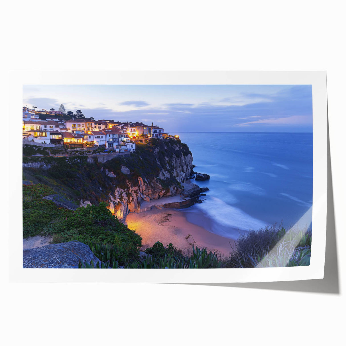 Stunning rolled landscape print showcasing dramatic cliffs and vibrant scenery, crafted on high-quality canvas, ideal for stylish home decor and art enthusiasts.
