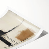 Framed Bedroom Art – Abstract Canvas Print in Beige & Dark Gray