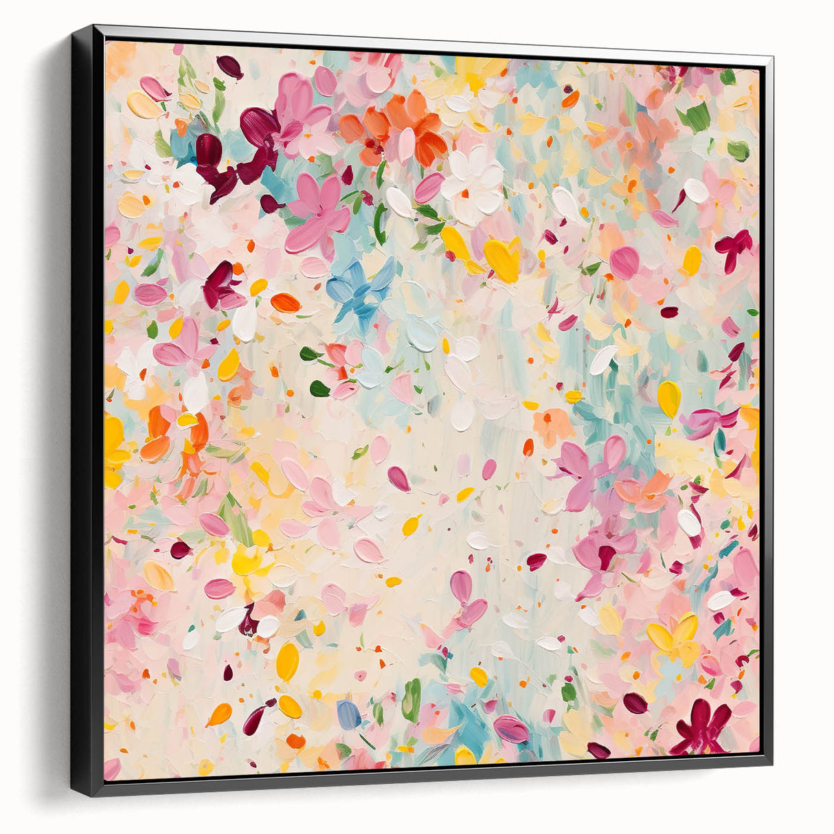 Framed Dining Room Prints – Colorful Floral Abstract Canvas