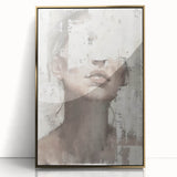Framed abstract figurative wall art showcasing a gold-acrylic design, perfect for modern home decor. The piece features fluid shapes and vibrant colors, enhancing any interior space. Ideal for art enthusiasts seeking a striking focal point.