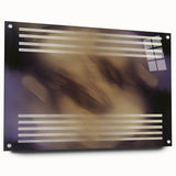 Abstract geometric acrylic glass artwork in vibrant colors, showcasing intricate design and depth from a side view, ideal for modern decor.