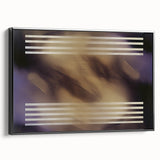 Framed geometric abstract canvas artwork showcasing a modern black design, perfect for contemporary home decor, viewed from the side to highlight its depth and texture.