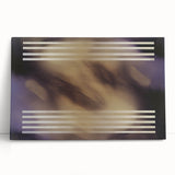 Abstract geometric canvas art featuring vibrant colors and dynamic shapes, leaning against a neutral wall, perfect for modern home decor or artistic spaces. This design adds a contemporary flair and visual interest to any interior setting.