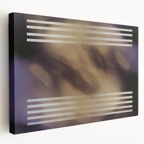 Abstract geometric stretched canvas artwork showcasing vibrant colors and intricate patterns, displayed in a side view to highlight texture and depth. Ideal for modern decor.