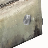 Abstract landscape wall art featuring vibrant colors and textures, created with acrylic on glass, showcasing a unique design suitable for modern decor.