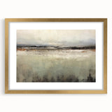 Abstract landscape wall art framed in gold with a mat showcasing a vibrant, colorful design. Ideal for modern home decor, adding elegance and artistic flair.