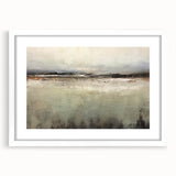 Abstract landscape wall art framed with a white mat, showcasing vibrant colors and intricate patterns, perfect for modern home decor and art enthusiasts.