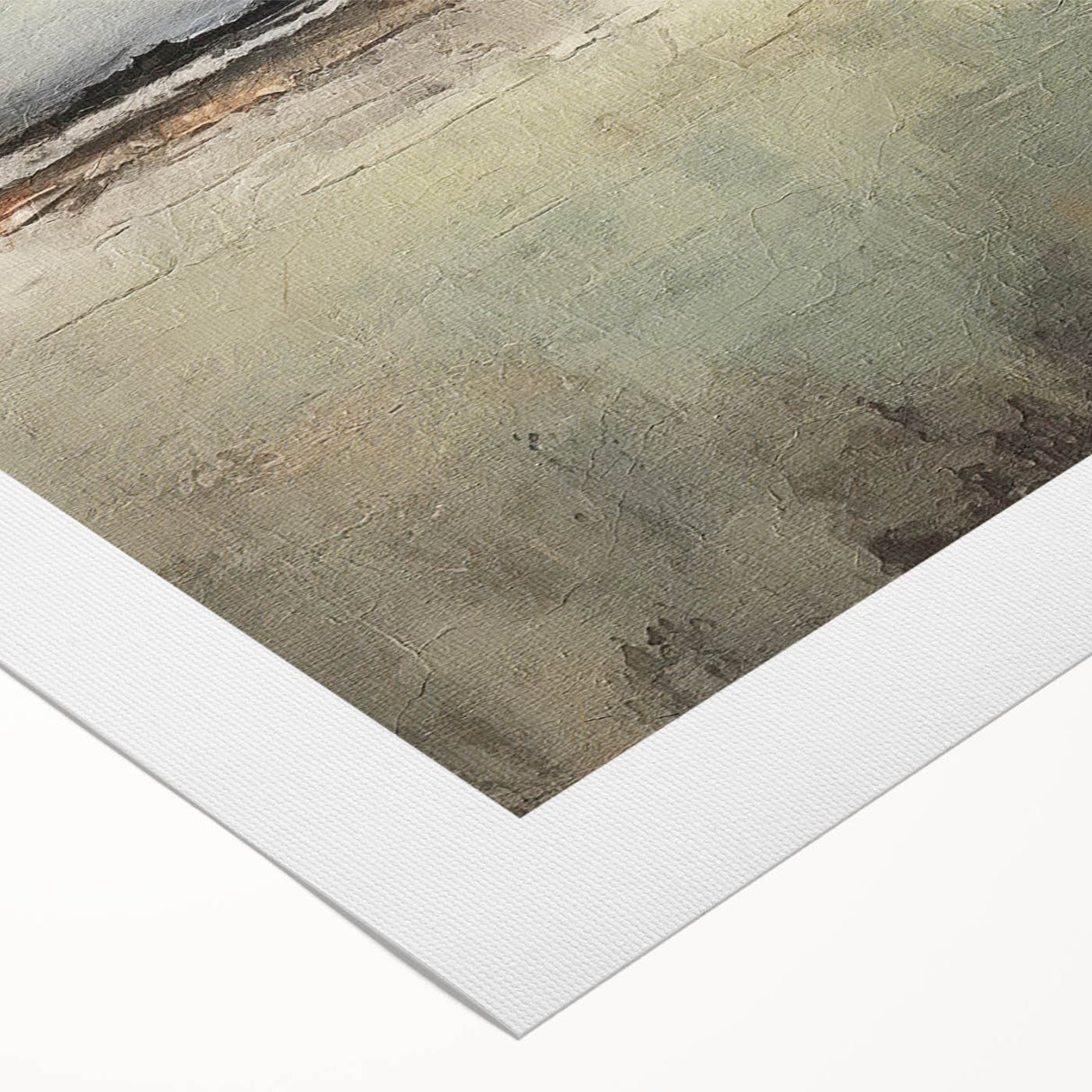Abstract landscape wall art printed on rolled canvas, showcasing vibrant colors and textured details, ideal for modern home decor and artistic interiors.