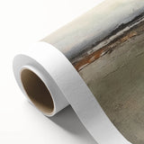 Abstract landscape wall art on rolled canvas featuring vibrant blue and orange hues, ideal for modern home decor, evoking serenity and creativity.