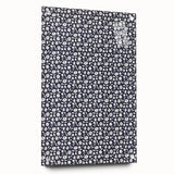 Elegant Art Deco Floral Pattern - White Flowers on Deep Navy Background