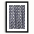 Elegant Art Deco Floral Pattern - White Flowers on Deep Navy Background