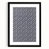 Elegant Art Deco Floral Pattern - White Flowers on Deep Navy Background