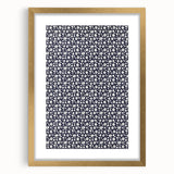 Elegant Art Deco Floral Pattern - White Flowers on Deep Navy Background