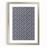 Elegant Art Deco Floral Pattern - White Flowers on Deep Navy Background