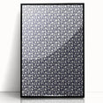 Elegant Art Deco Floral Pattern - White Flowers on Deep Navy Background