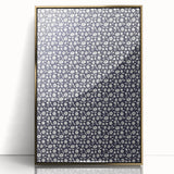 Elegant Art Deco Floral Pattern - White Flowers on Deep Navy Background