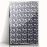 Elegant Art Deco Floral Pattern - White Flowers on Deep Navy Background