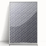 Elegant Art Deco Floral Pattern - White Flowers on Deep Navy Background
