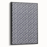 Elegant Art Deco Floral Pattern - White Flowers on Deep Navy Background