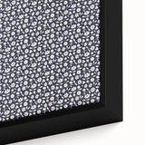 Elegant Art Deco Floral Pattern - White Flowers on Deep Navy Background