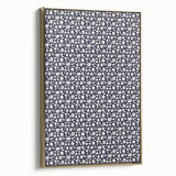 Elegant Art Deco Floral Pattern - White Flowers on Deep Navy Background