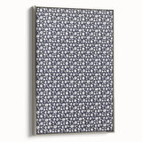 Elegant Art Deco Floral Pattern - White Flowers on Deep Navy Background