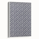 Elegant Art Deco Floral Pattern - White Flowers on Deep Navy Background