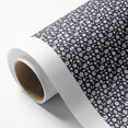 Elegant Art Deco Floral Pattern - White Flowers on Deep Navy Background