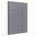 Elegant Art Deco Floral Pattern - White Flowers on Deep Navy Background