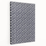 Elegant Art Deco Floral Pattern - White Flowers on Deep Navy Background