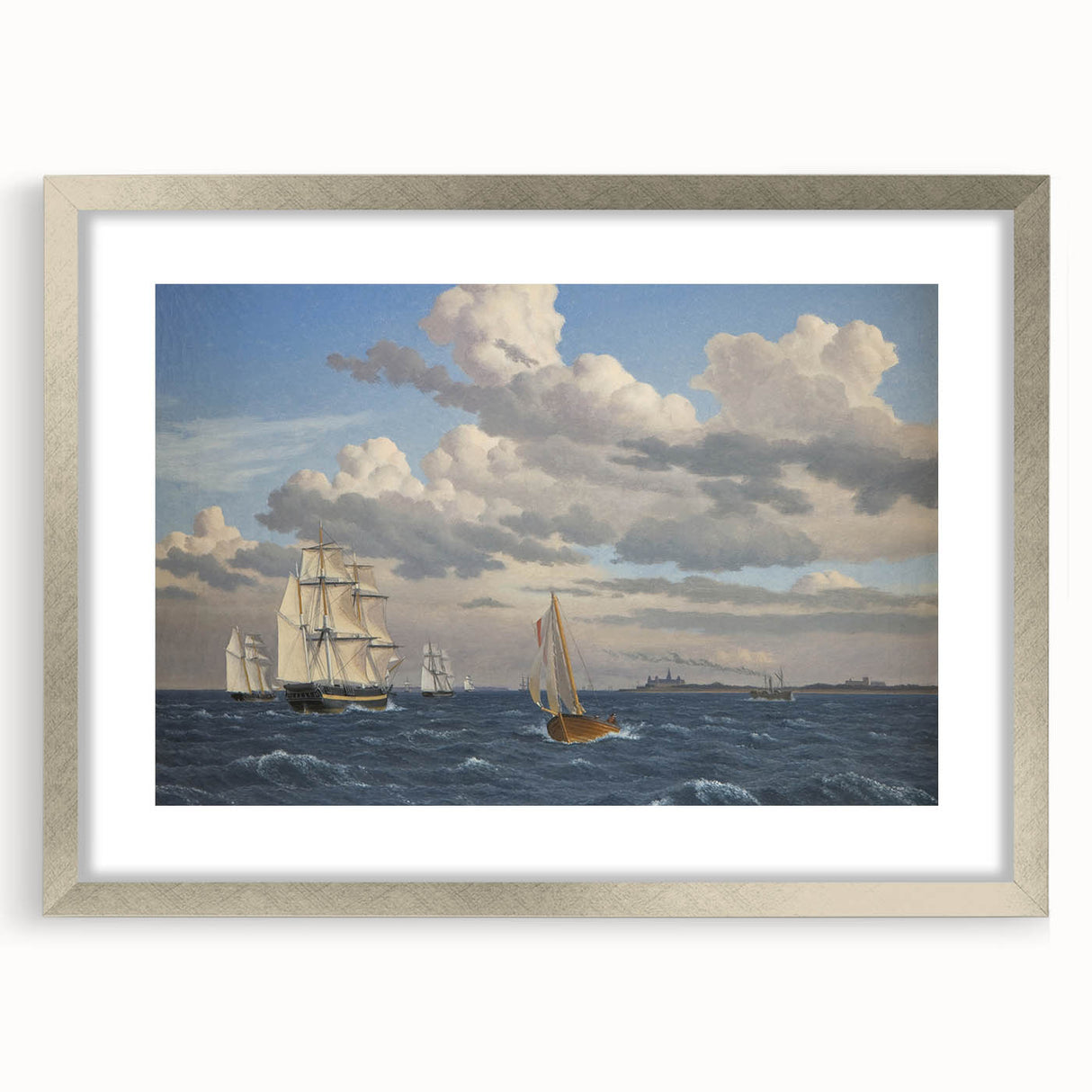 Neoclassical Art Print: Øresund Seascape - Classic Maritime Wall Art
