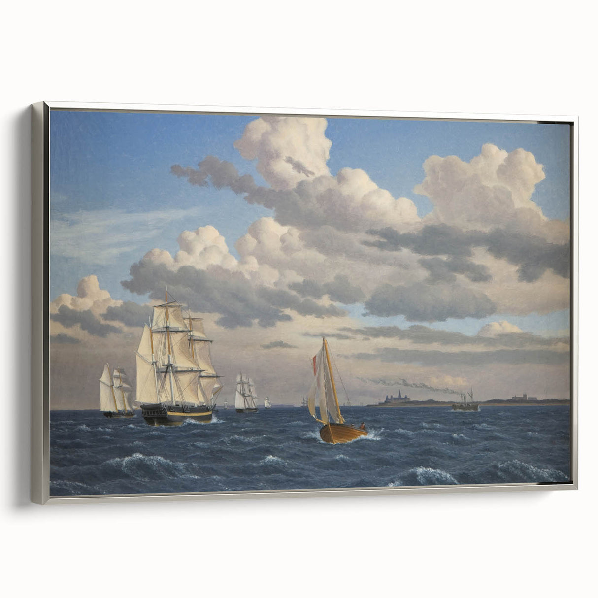 Neoclassical Art Print: Øresund Seascape - Classic Maritime Wall Art