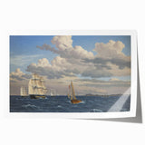 Neoclassical Art Print: Øresund Seascape - Classic Maritime Wall Art