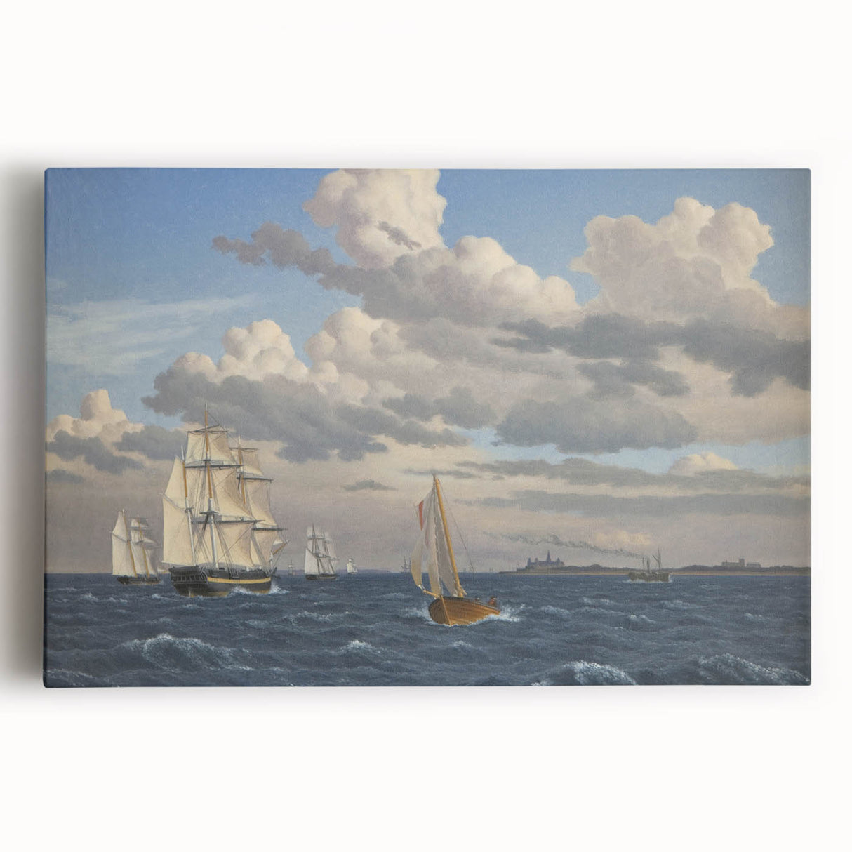 Neoclassical Art Print: Øresund Seascape - Classic Maritime Wall Art