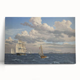 Neoclassical Art Print: Øresund Seascape - Classic Maritime Wall Art