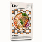 Acrylic glass print of various food dishes in a realistic style, ideal for dining room decor.