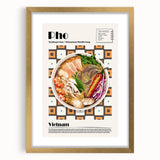 Extra large abstract art print of textured food dishes in muted earth tones, framed in gold, ideal for living room decor.