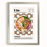 Textured art print of abstract food dishes in muted earth tones, framed with a silver mat, ideal for bedroom wall decor.