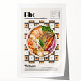 Rolled print of various food dishes in vibrant colors, ideal for art wall dining room or classy bathroom wall art.