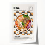 Rolled print of various food dishes in vibrant colors, ideal for art wall dining room or classy bathroom wall art.