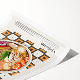 Extra large wall art featuring line art flowers in black on white, rolled print, ideal for large living room decor.