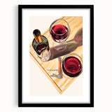 Extra large textured abstract art print featuring vibrant, colorful swirls on a framed black mat.