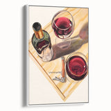Vintage poster art featuring colorful, stylized food and drink illustrations on extra large framed canvas.