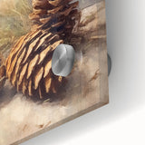 Festive Canvas Art - Rustic Pinecones Winter Scene Holiday Wall Print