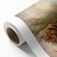 Festive Canvas Art - Rustic Pinecones Winter Scene Holiday Wall Print