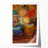 Claude Monet Chrysanthemums Print - Impressionism Floral Wall Art