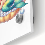 Girls Room Wall Art - Sleeping Mermaid in Seashell Kids Decor